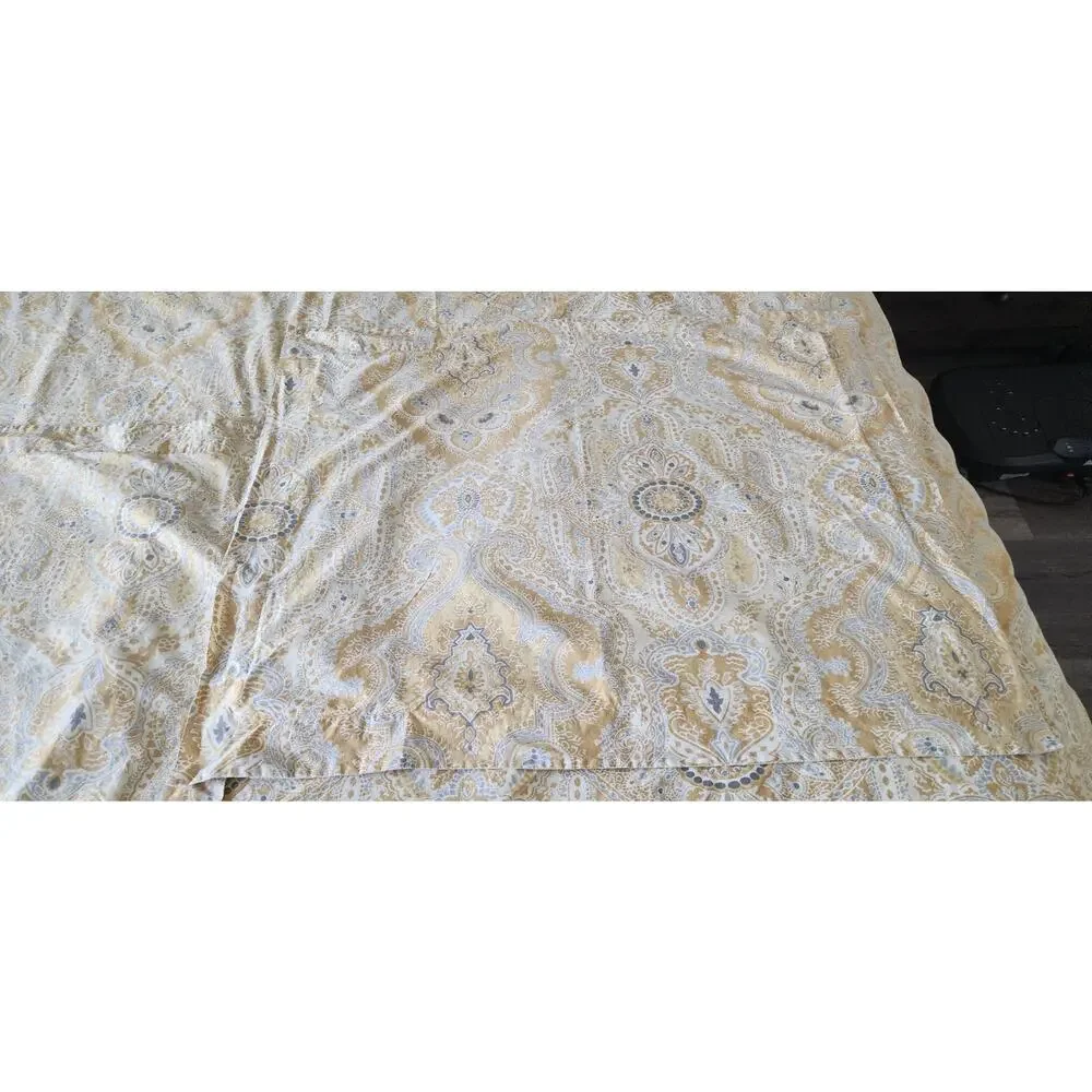 Pottery Barn Yellow Cotton Viola Paisley Duvet Cover Set Full/Queen Shams